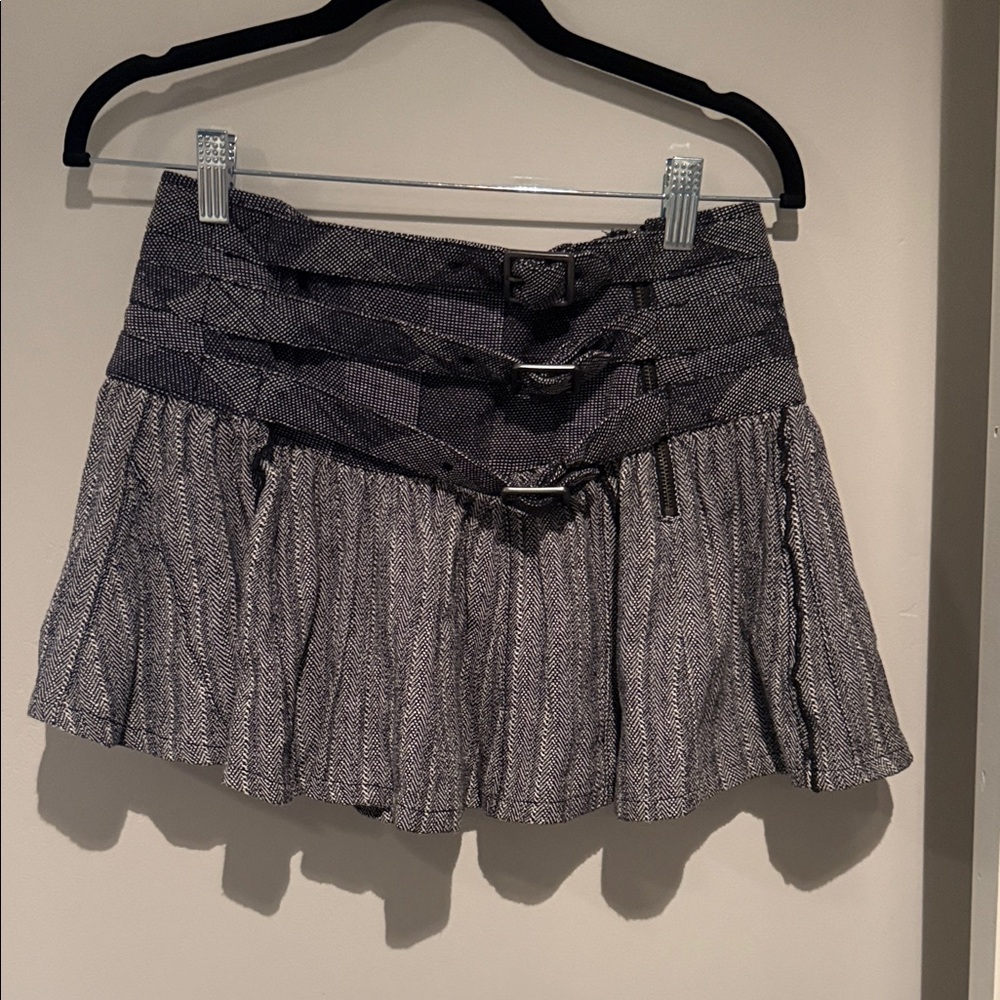 Free People Textured Black Mini Skirt